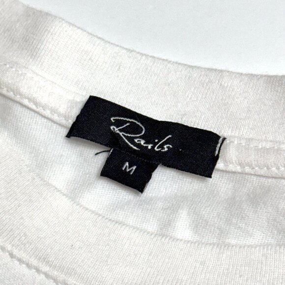 Rails Boxy Crew Floral Daisy Embroidery Cropped T-Shirt Embroidered Flowers - Picture 4 of 8